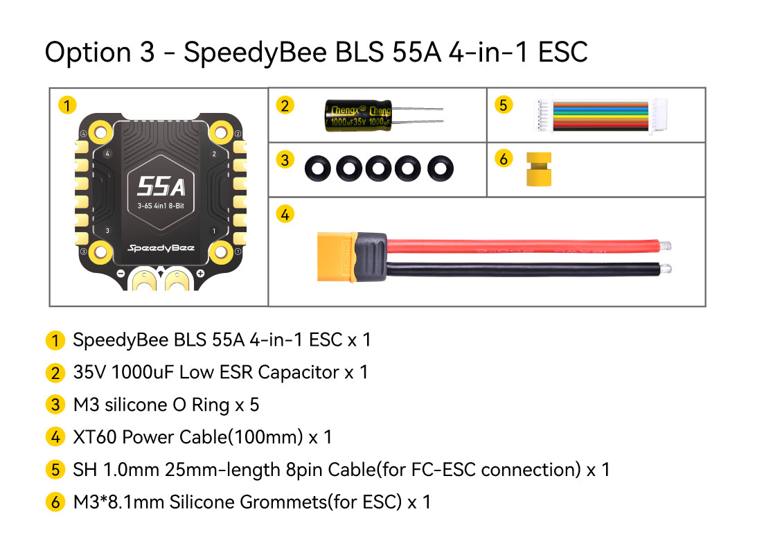 SpeedyBee F405 V4 FC&ESC Stack, SpeedyBee F405 V4 BLS 55A 30x30 FC and ESC Stack product image.