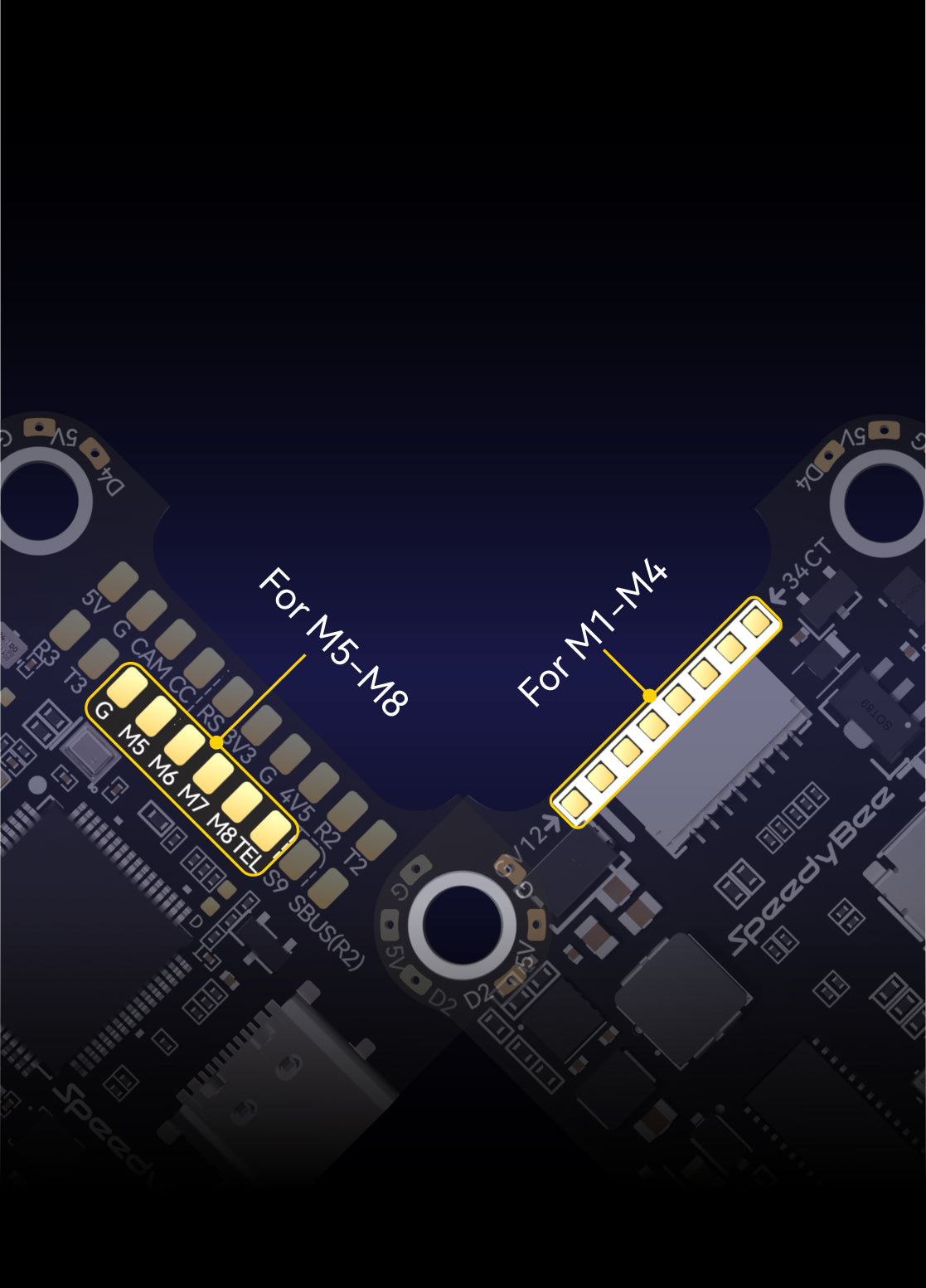 SpeedyBee F405 V4 FC&ESC Stack, Configure flight controller for MSP, enable baud rate 115200 on UART4, and support 2 connection methods for DJI Air Unit.