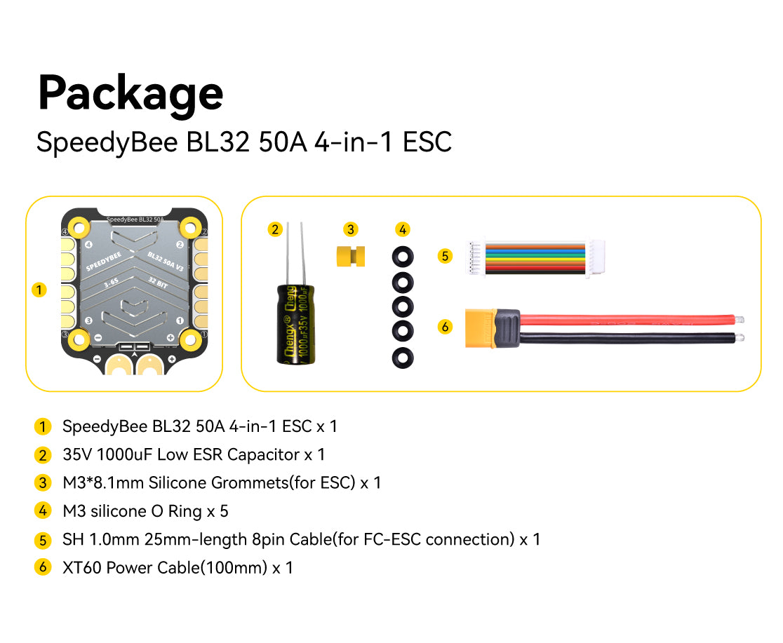 SpeedyBee F7 V3 BL32 50A 4-in-1 ESC, SpeedyBee F7V3 STACK