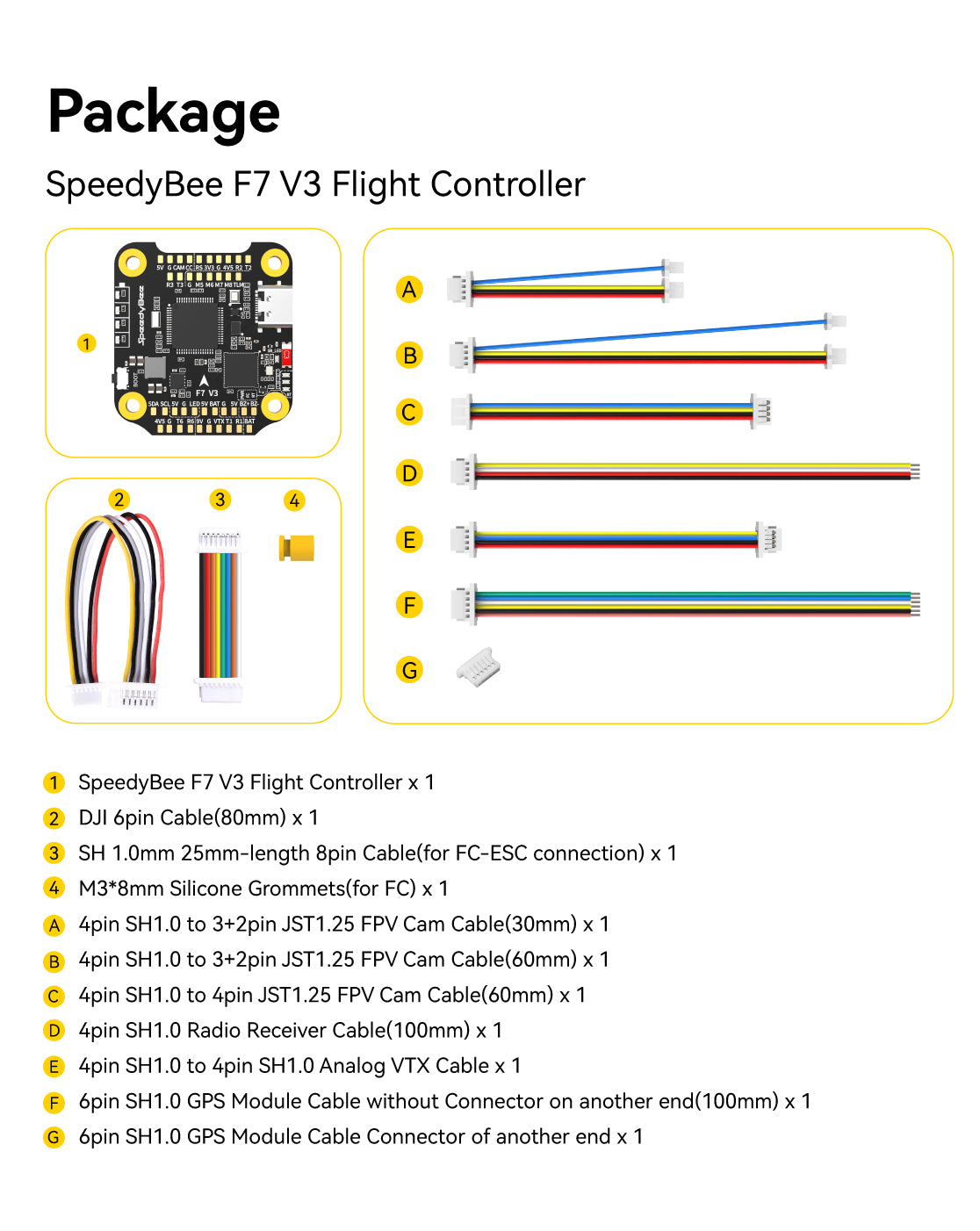 SpeedyBee F7V3 STACK SpeedyBee F7 V3 Flight Controller, SpeedyBee F7V3 STACK