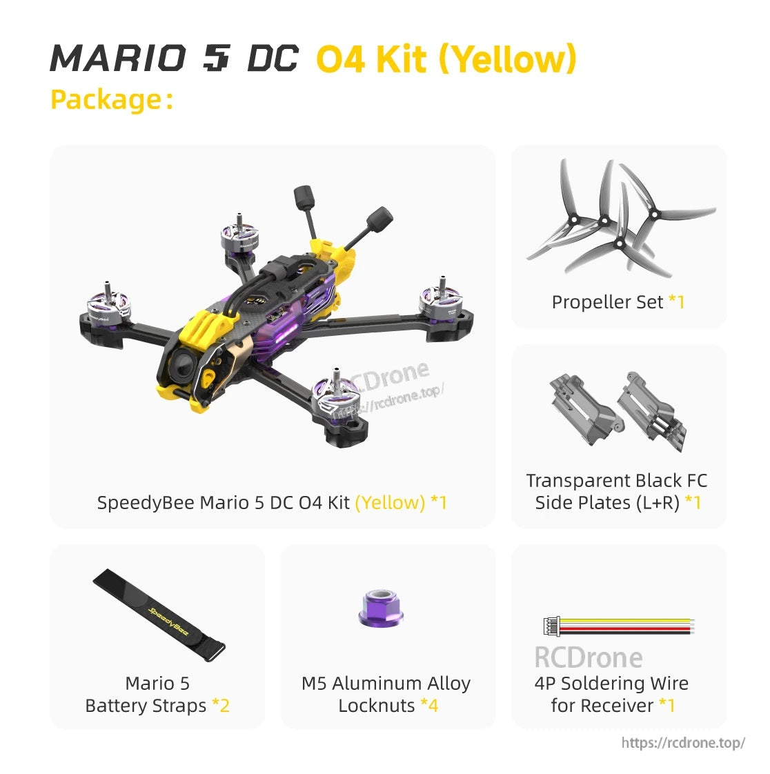 SpeedyBee Mario 5 DC/XH Drone Upgrade Kit