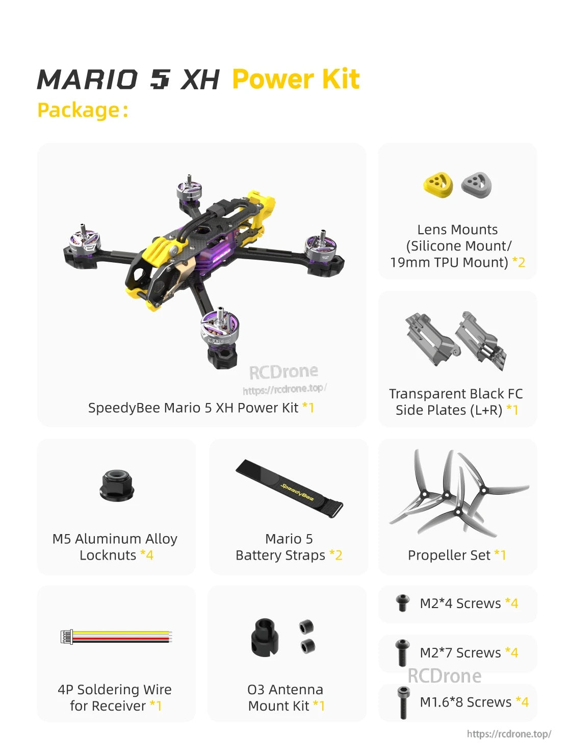 SpeedyBee Mario 5 DC/XH Drone Upgrade Kit