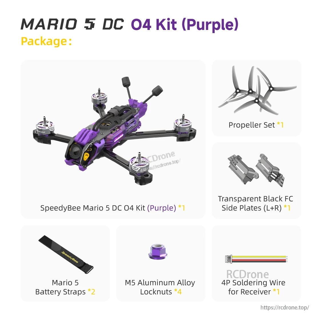 SpeedyBee Mario 5 DC/XH Drone Upgrade Kit