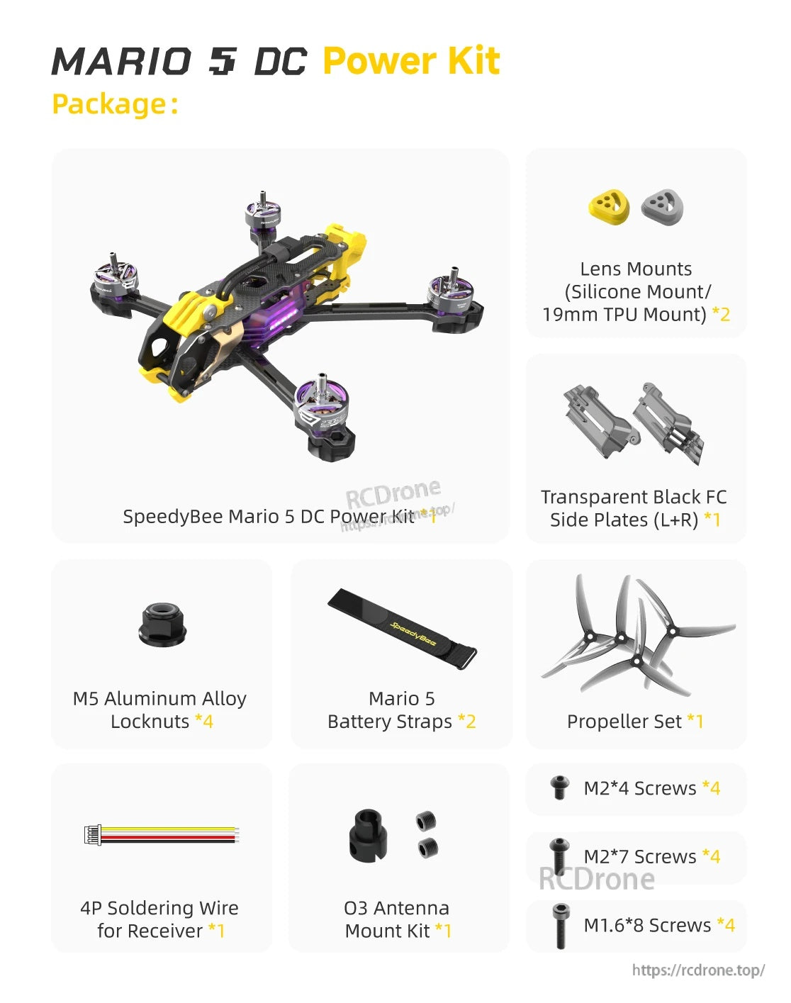 SpeedyBee Mario 5 DC/XH Drone Upgrade Kit