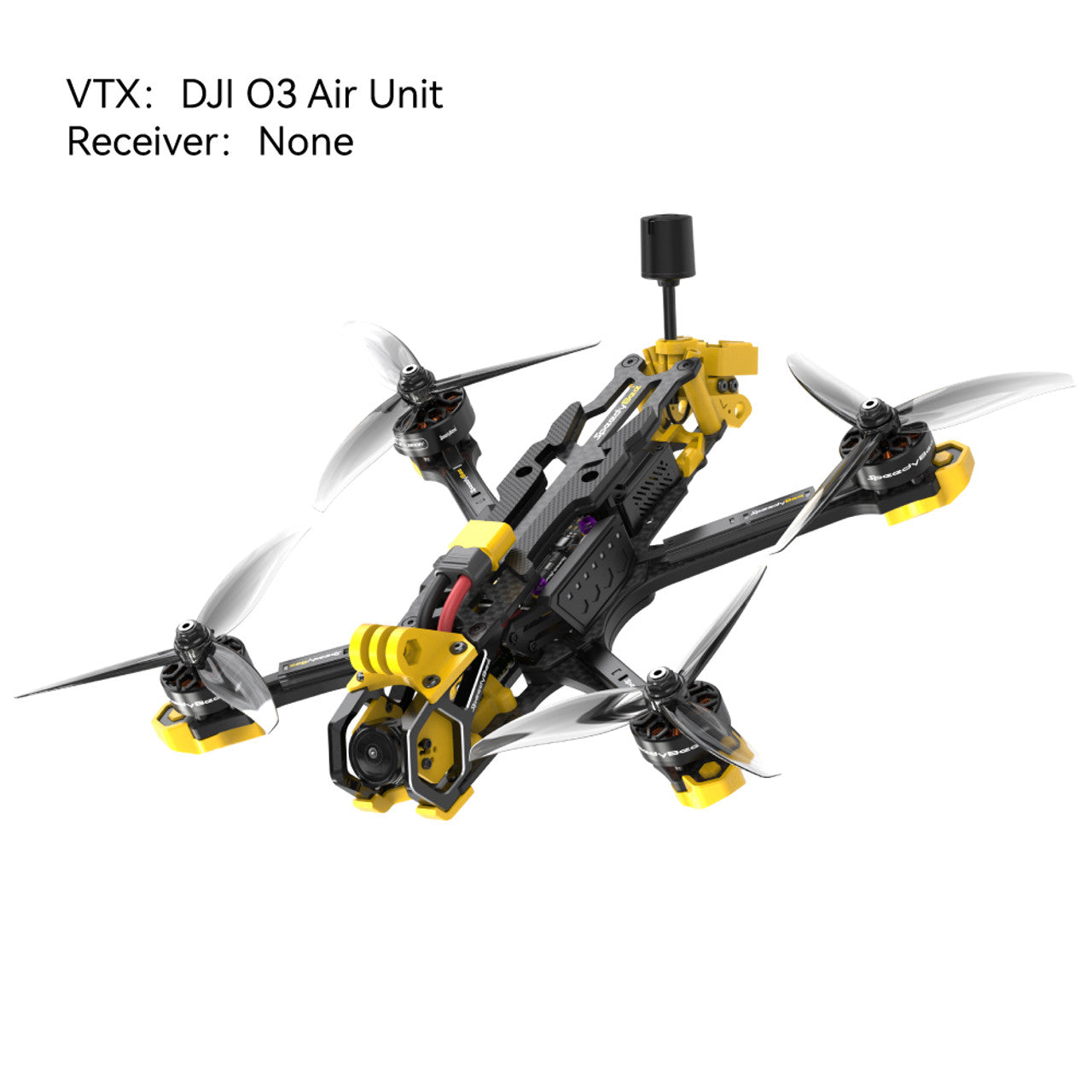 The SpeedyBee Master 5 V2 HD Freestyle FPV Drone features a 5-inch DJI O3 Air Unit for high-definition video transmission.