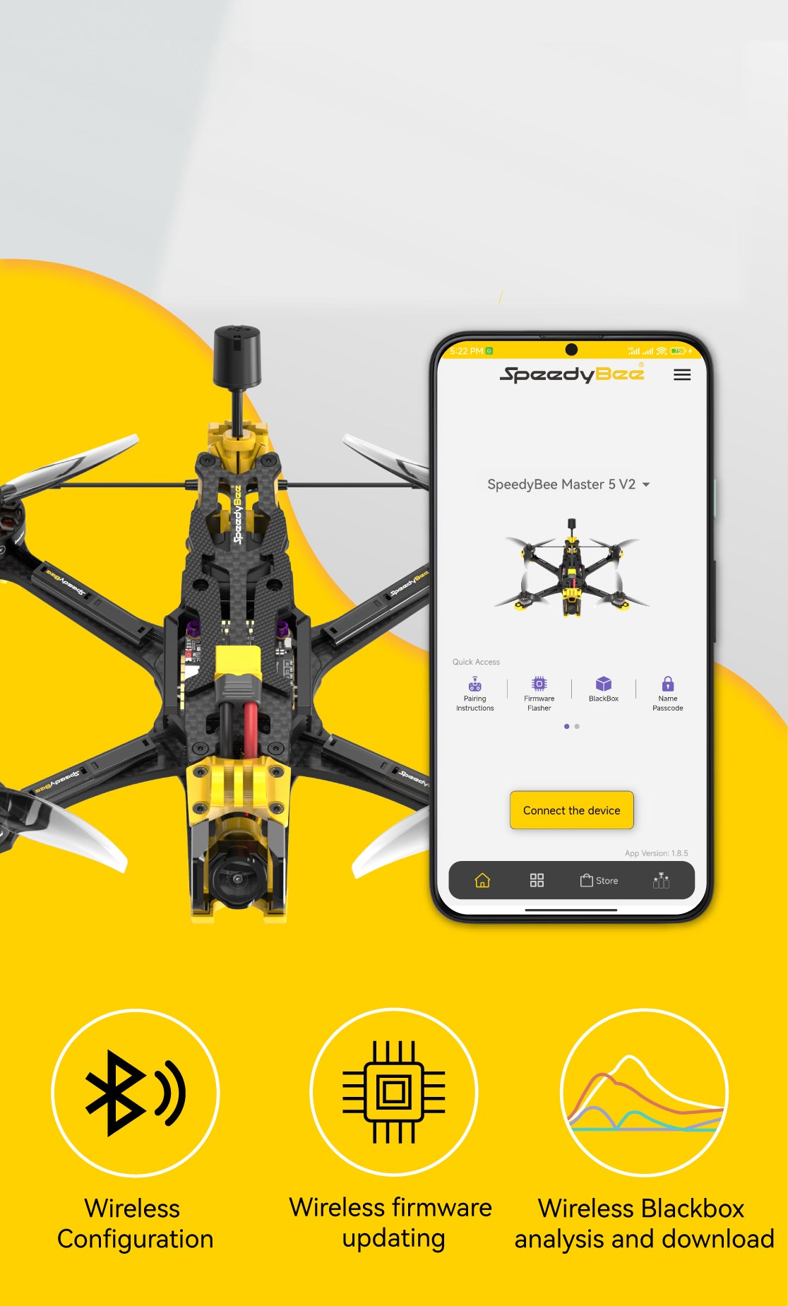 Master 5 V2 Experience freestyle flying with SpeedyBee Master 5 V2, perfect for enthusiasts seeking thrills and adventures.