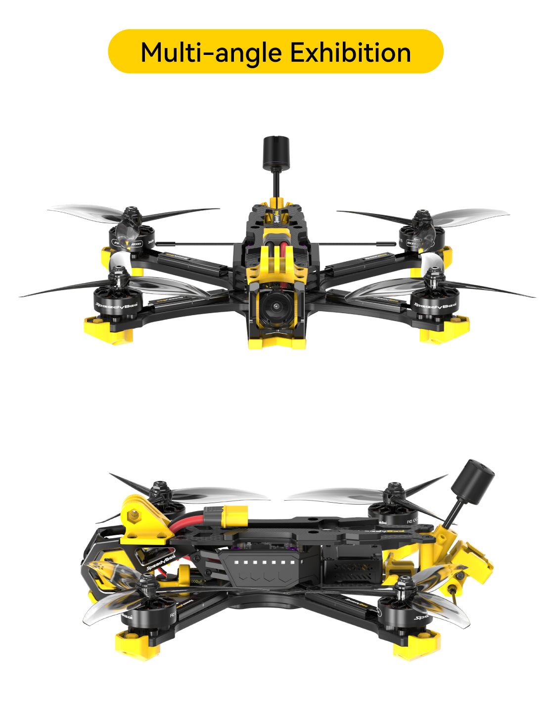 SpeedyBee Master 5 V2 has an HD camera and DJI O3 air unit for freestyle FPV drone capabilities.