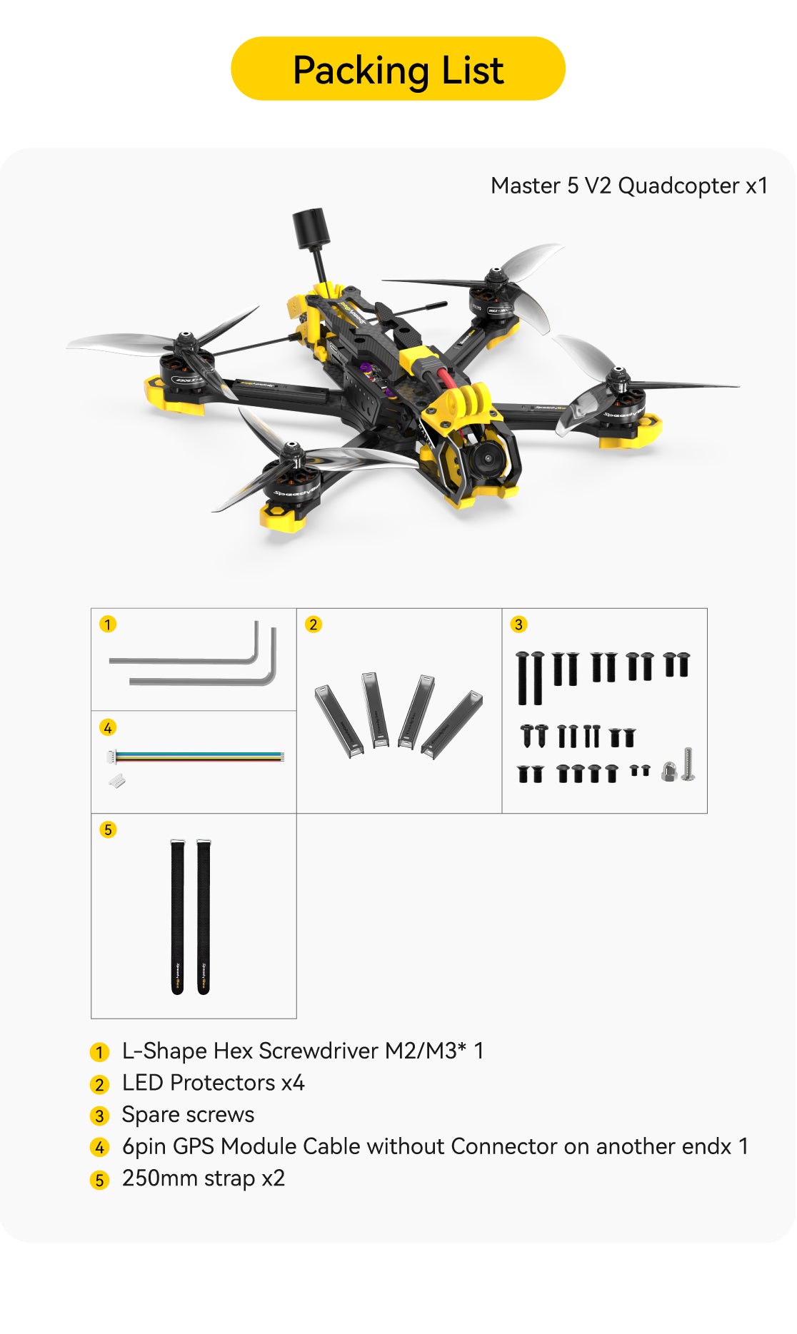 A 5-inch freestyle FPV drone, the SpeedyBee Master 5 V2 HD DJI O3 Air Unit.