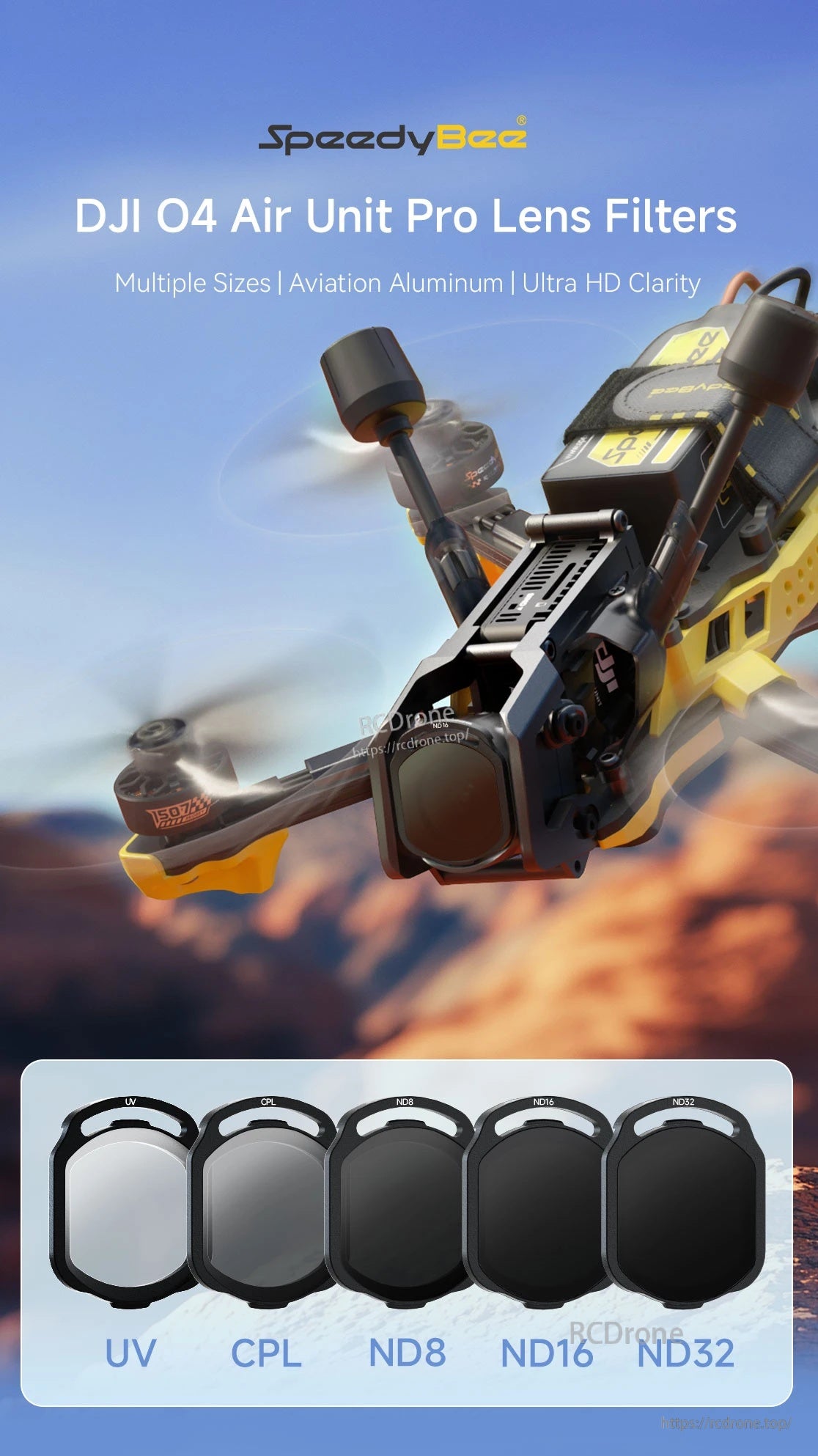SpeedyBee ND/UV/CPL Filter Set Compatible with O4 Air Unit Pro for BEE25/Master3X FPV Drones