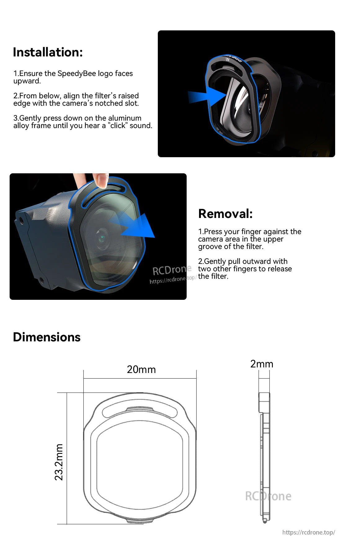 SpeedyBee ND/UV/CPL Filter Set Compatible with O4 Air Unit Pro for BEE25/Master3X FPV Drones