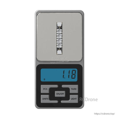 SpeedyBee Programmable 2812 Arm Light, SpeedyBee 2812 programmable arm light LED strip with four LEDs and plugs on both ends, weighing 1.18g
