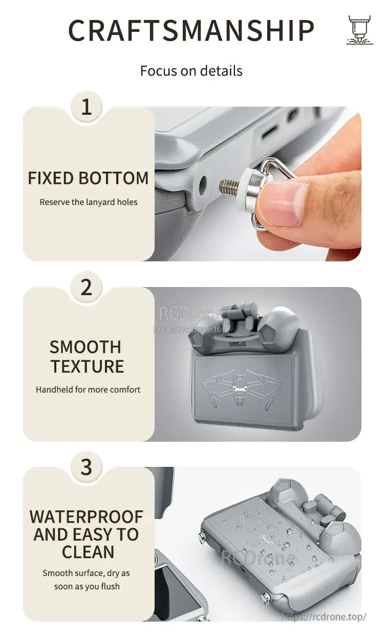 StartRC 2-in-1 Sun Hood Joystick Cover, Durable design with lanyard holes, smooth waterproof surface for comfort and easy cleaning.