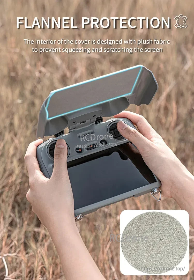 StartRC 2-in-1 Sun Hood Joystick Cover, Soft flannel cover with plush lining protects drone controller from scratches and pressure. Ideal for storage and transport.