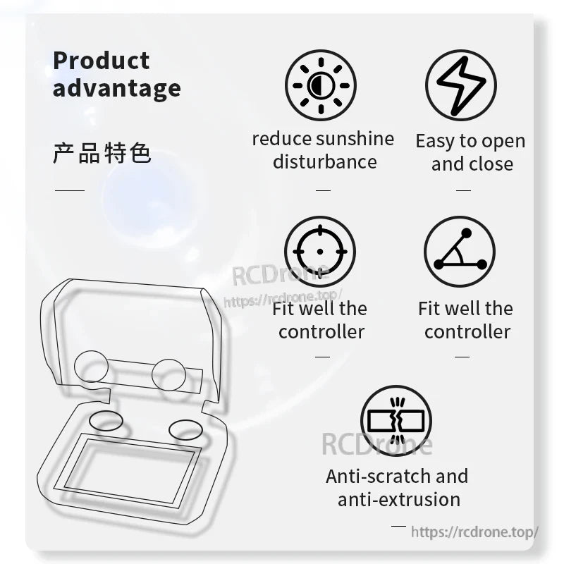 StartRC 2-in-1 Sun Hood Joystick Cover, Sun hood cover: anti-glare, easy open, snug fit, scratch-resistant