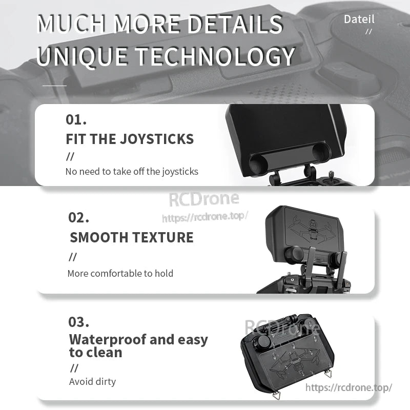 StartRC 2-in-1 Sun Hood Joystick Cover, Fits joysticks without removal, smooth texture for comfort, waterproof and easy to clean.