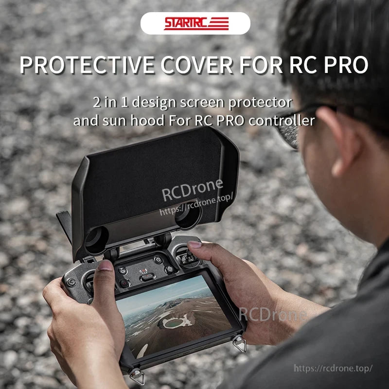 StartRC 2-in-1 Sun Hood Joystick Cover, 2-in-1 protective cover for RC PRO controller featuring screen protector and sun hood.