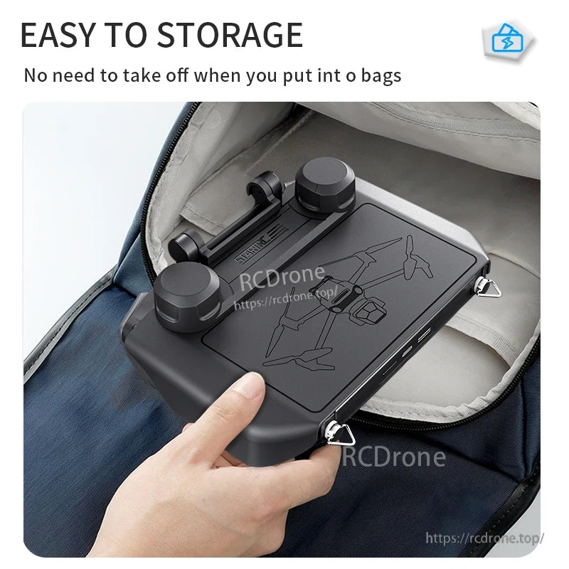 StartRC 2-in-1 Sun Hood Joystick Cover, Compact, easy-to-store joystick cover; no removal needed when packing. StartRC 2-in-1 sun hood protects and enhances control.