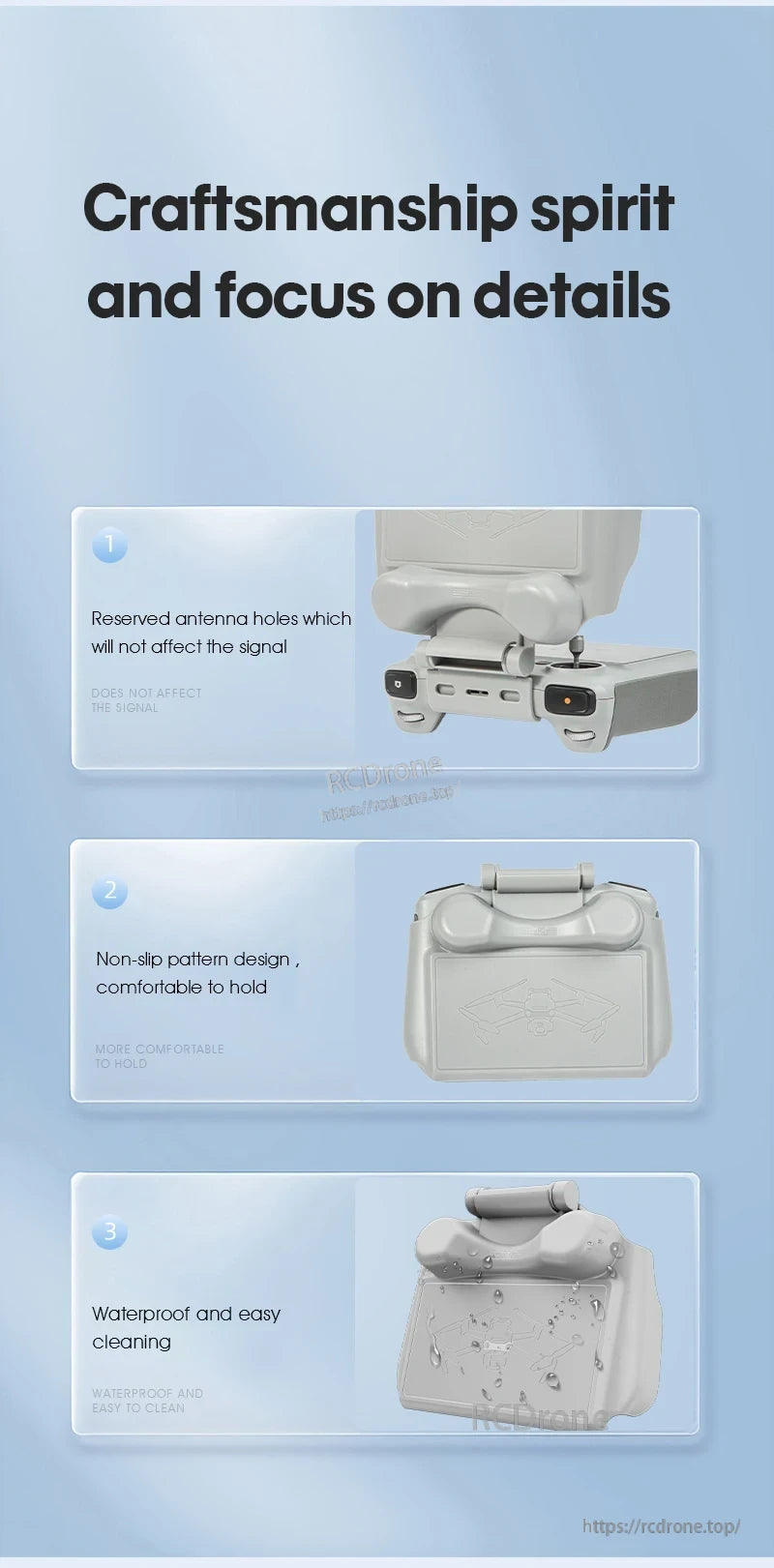 StartRC 2-in-1 Sun Hood Joystick Cover, Precision-crafted with preserved antenna holes, non-slip texture, waterproofing, and easy cleaning—designed for comfort and durability with meticulous attention to detail. (24 words)