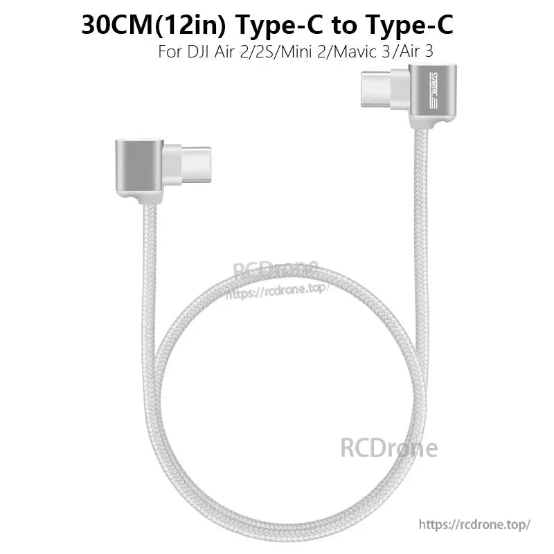 StartRC Data Cable, This cable supports data transfer and charging for various DJI drones, including Mini 4/3 Pro, Mini 2, Air 3/2S, and Mavic 3 RC.