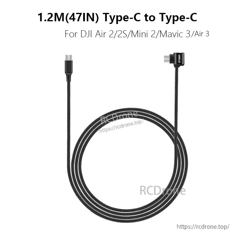 StartRC Data Cable, Cable for DJI drones (Mini 4/3 Pro, Mini 2, Air 3/2S and Mavic 3 RC) for data transfer via Type-C.