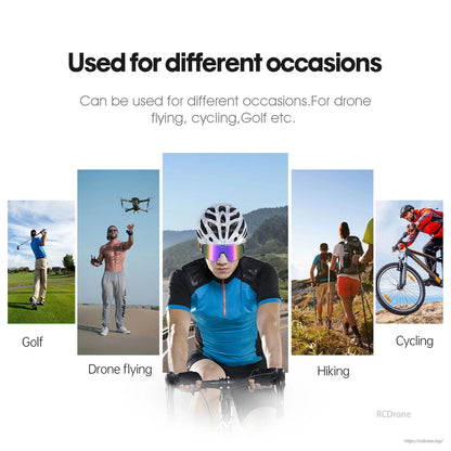StartRC Drone Flight Goggle, Anti-glare polarized goggles ideal for drone flying, cycling, golf, and hiking, offering clear vision and sun protection in various outdoor activities.