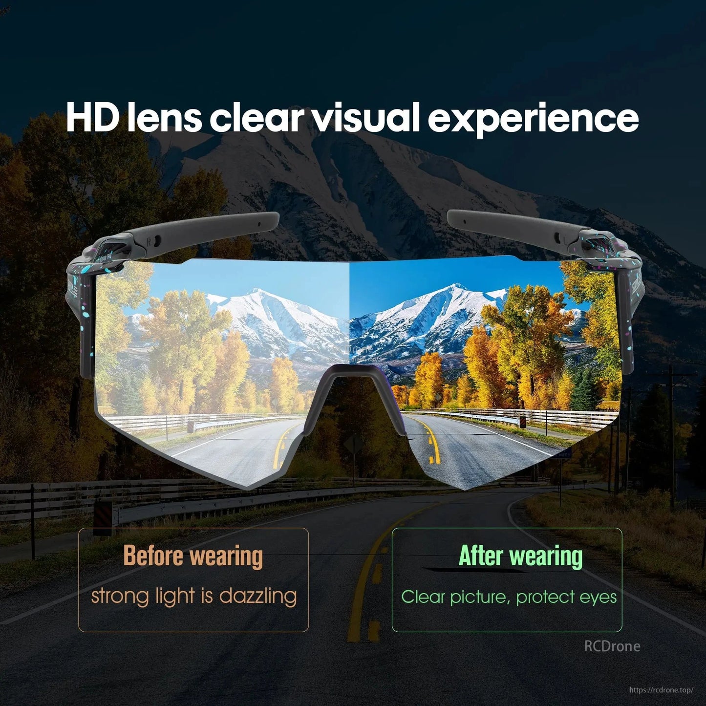 StartRC Drone Flight Goggle, HD lens enhances clarity, reduces glare, protects eyes