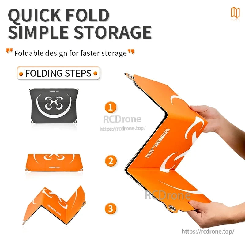 StartRC Drone Landing Pad, Lightweight, quick-fold landing pad with a three-step design for easy portability and compact storage.