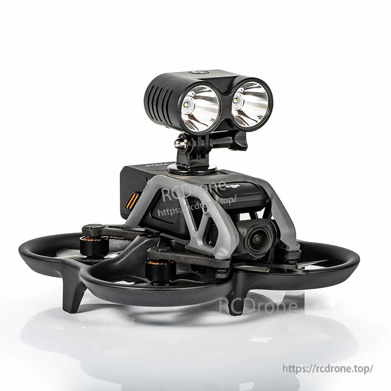 StartRC Drone Searchlight for DJI Avata: a 135lm light with 4 modes, USB rechargeable and compatible with GoPro and 1/4in mounts.