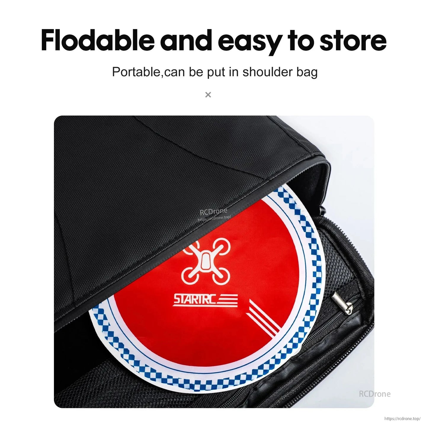 STARIRC's foldable FPV race gate is portable and easily stored in a shoulder bag for convenient transport and storage.