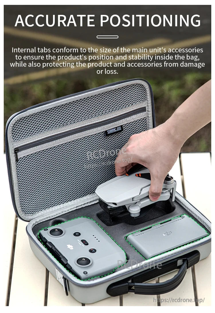 StartRC Portable Storage Bag, Accurate positioning with internal tabs for secure, protective storage of drone and accessories.