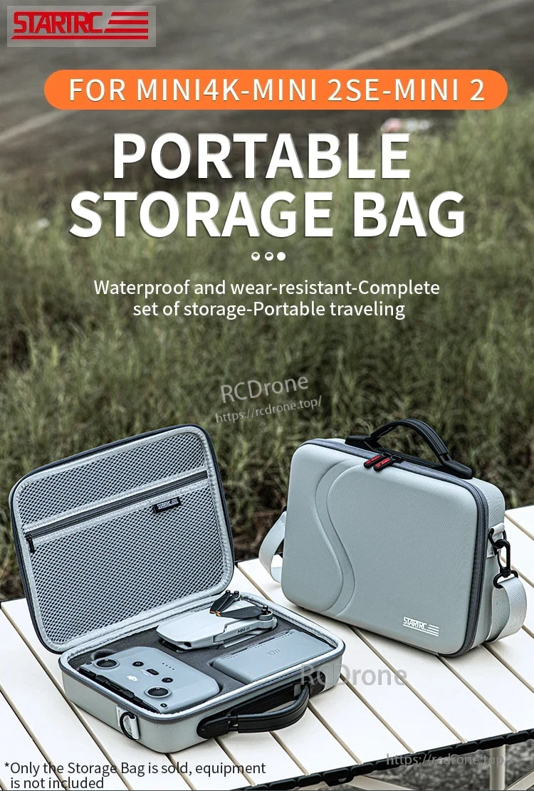 StartRC Portable Storage Bag, Waterproof, portable bag for Mini 4K, Mini 2SE, and Mini 2—durable, travel-ready storage solution.