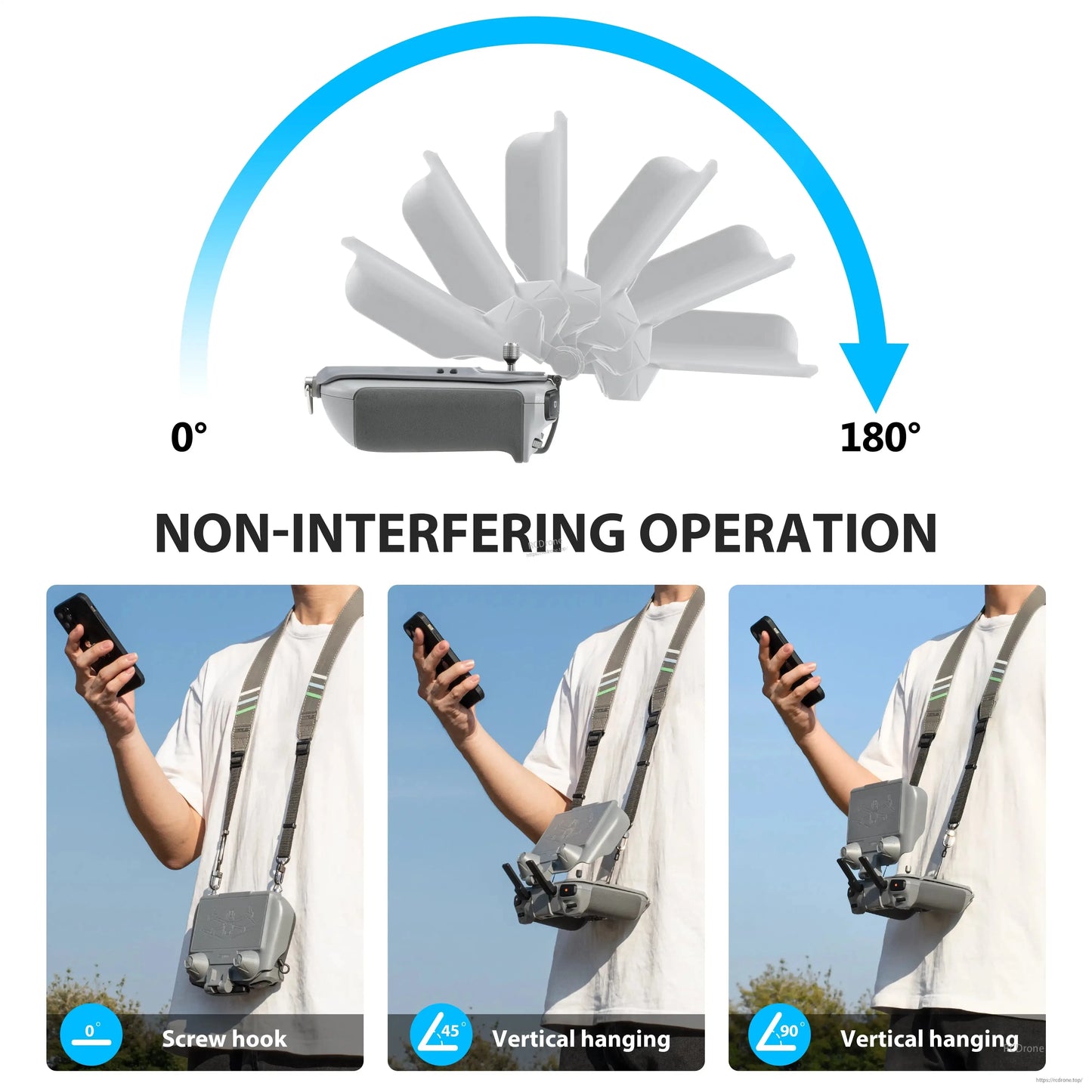 Sun hood adjusts 180°, offers multiple positions, non-interfering operation.