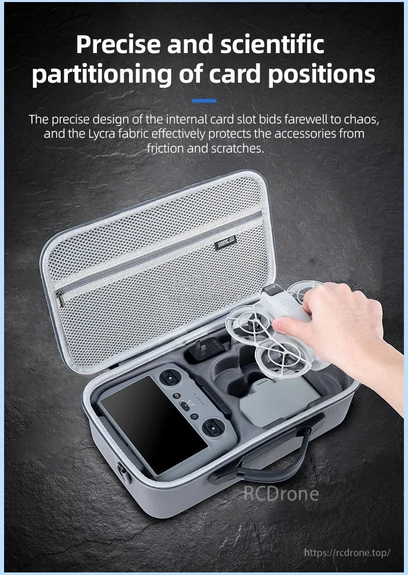 StartRC STARTRC Travel Shoulder Bag, Precise card slots and Lycra fabric protect drone accessories from scratches.