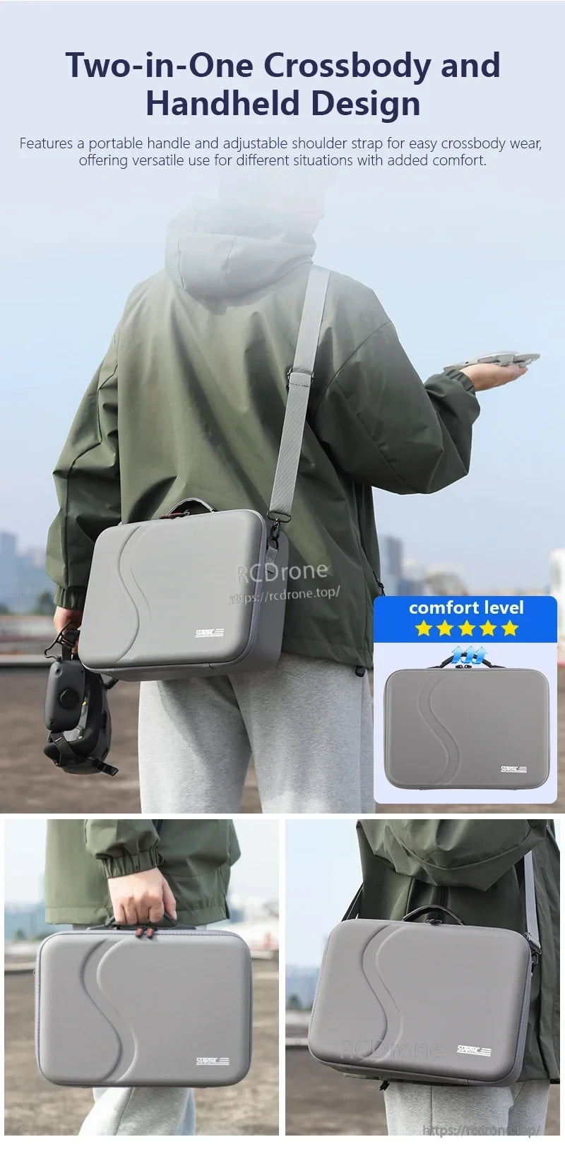 StartRC STARTRC Travel Shoulder Bag, Crossbody bag with adjustable strap and portable handle.