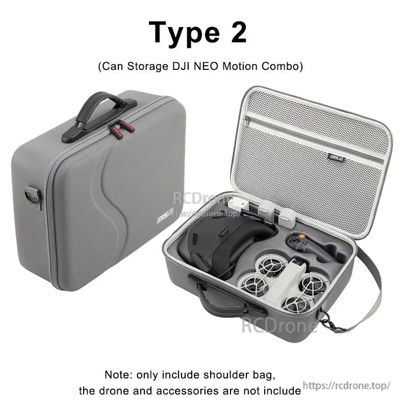 StartRC STARTRC Travel Shoulder Bag, Type 2 grey hard shell bag for DJI NEO Motion Combo, includes shoulder bag only.