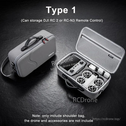 StartRC STARTRC Travel Shoulder Bag, DJI travel bag carries DJI Neo Motion Combo, RC2/RC-N3 remote control, batteries, and hub with a durable PU hard shell.