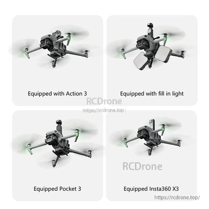 StartrC 3‑in‑1 Airdrop, StartrC 3-in-1 Airdrop System works with DJI Mavic 3, Action 3, fill-in light, Pocket 3, and Insta360 X3 for versatile aerial filming.