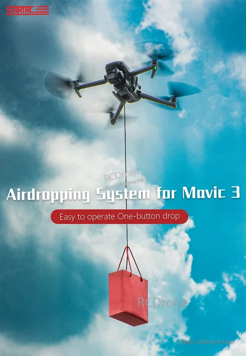 StartrC 3‑in‑1 Airdrop, Airdropping System for Mavic 3. Easy to operate, one-button drop.