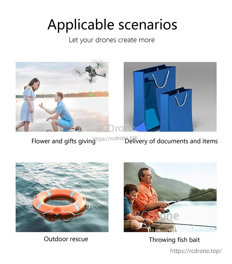 StartrC 3‑in‑1 Airdrop, Ideal for gifting, deliveries, rescues, and fishing—enhance drone use across diverse scenarios.