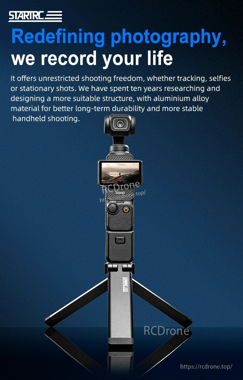 Startrc Mavic Folding Tripod, Startrc's aluminum alloy tripod ensures stable handheld shooting for tracking, selfies, and stationary use. (15 words)