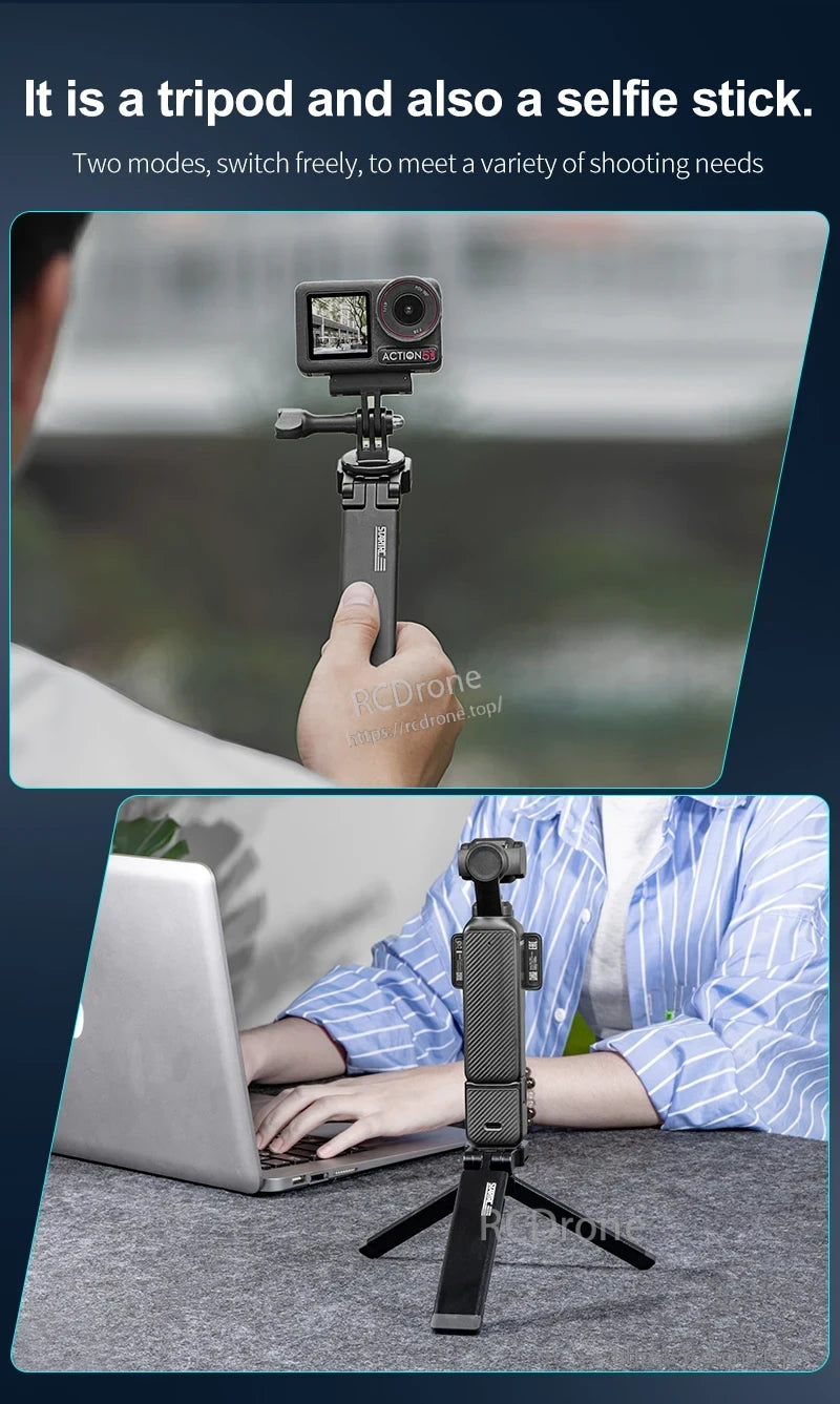 Startrc Mavic Folding Tripod, Dual-mode tripod and selfie stick for versatile shooting; compact design supports action cameras and smartphones.