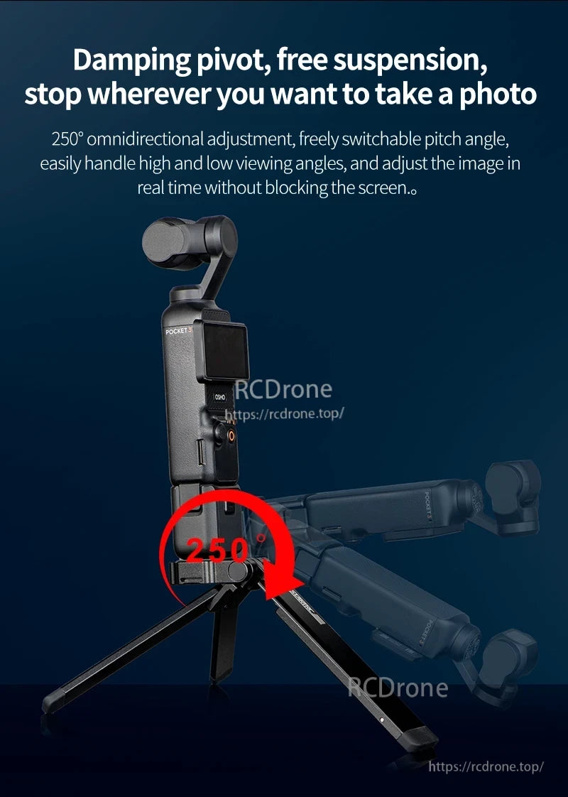 Startrc Mavic Folding Tripod, 360° adjustable, free-swinging mount enables real-time image control and unobstructed screen viewing.