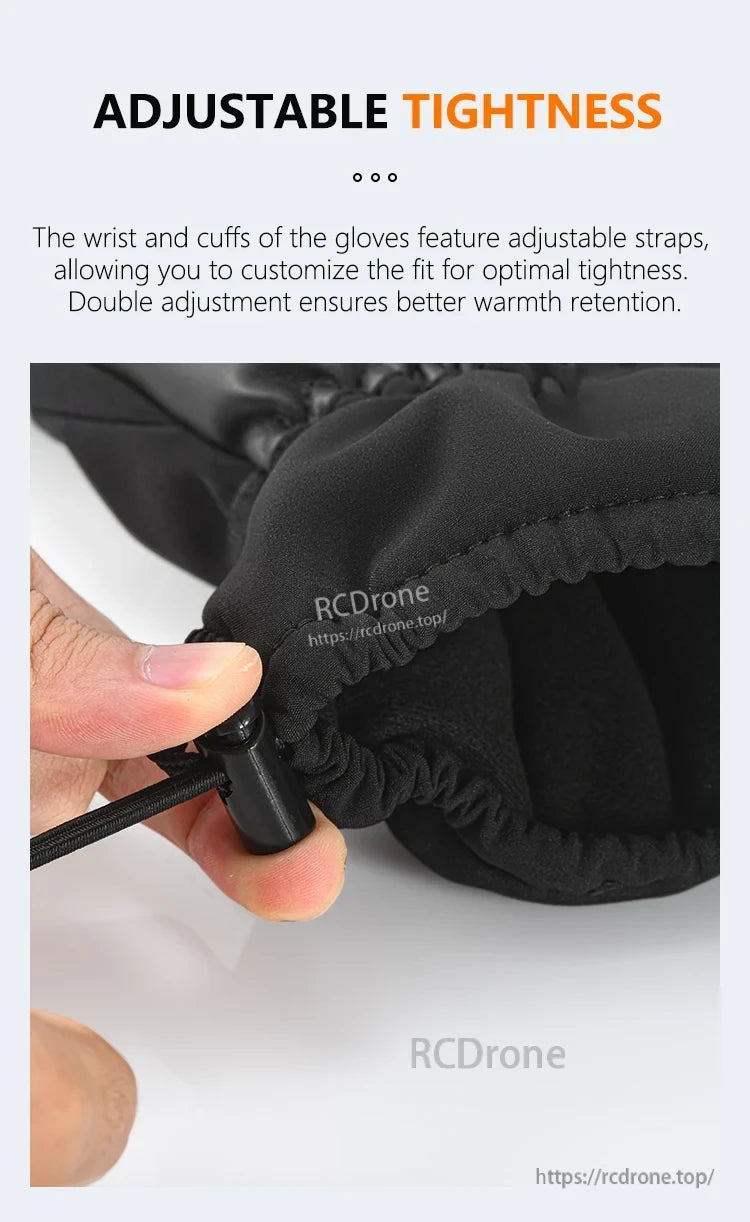 Startrc V2 Drone Pilot Gloves, Adjustable wrist straps ensure a snug fit and retain warmth in gloves.
