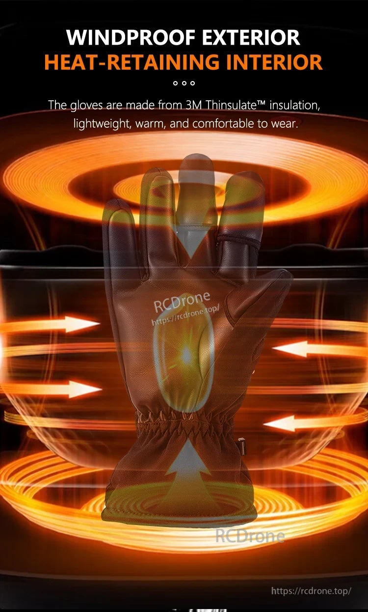 Startrc V2 Drone Pilot Gloves, Lightweight gloves feature windproof outer layer, heat-retaining interior, and 3M Thinsulate for warmth, comfort, and protection in cold conditions.