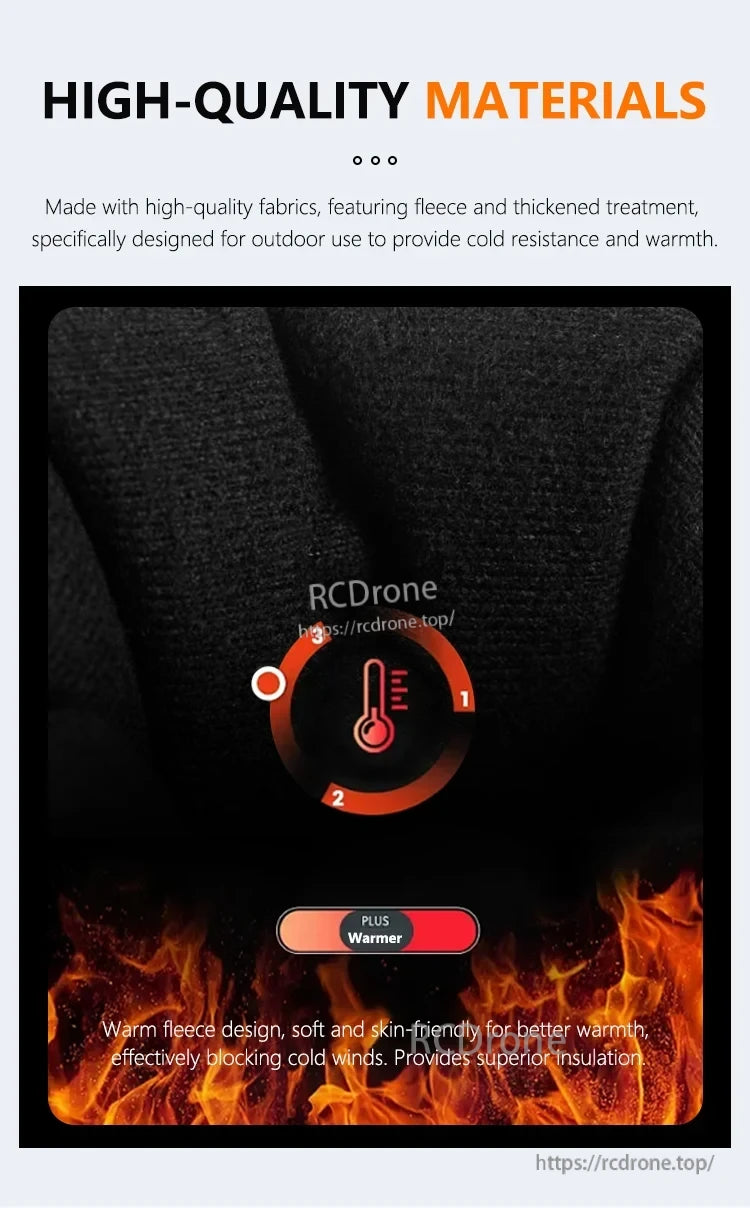 Startrc V2 Drone Pilot Gloves, High-quality fleece material, warm, skin-friendly, with excellent insulation and cold resistance, ideal for outdoor use. (24 words)