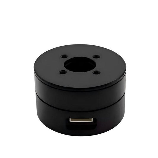 SteadyWin DD3006 12V motor with 14-bit absolute encoder, angled view showing top mount holes and connector port