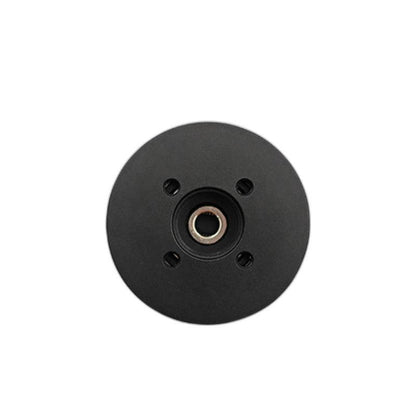 DD4015 motor front face view with central shaft/bearing opening and four mounting holes