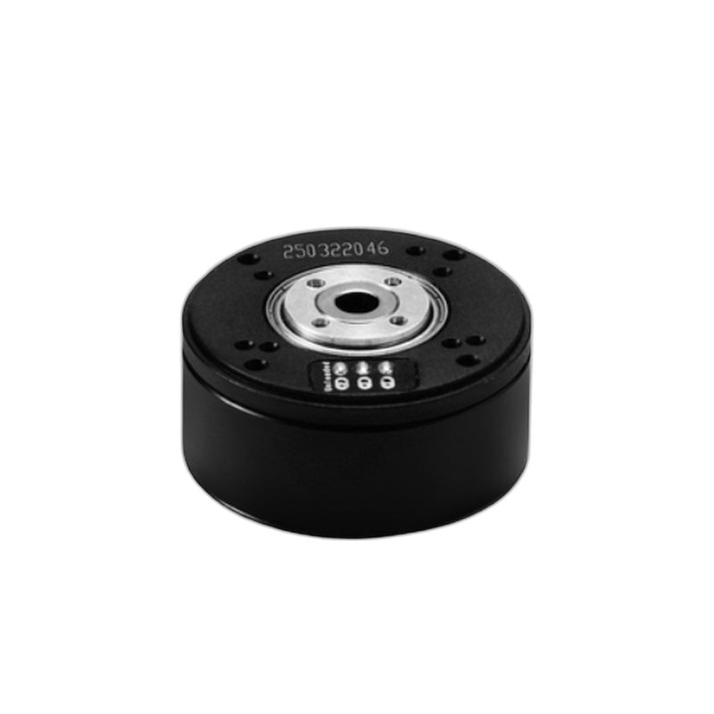 SteadyWin GB3510 12V motor with encoder, top angled view showing mounting flange and PCB pads