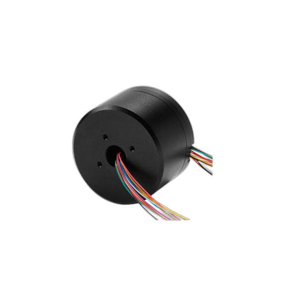 Rear view of GB5225 motor showing end cap and multicolor wire harness exiting center