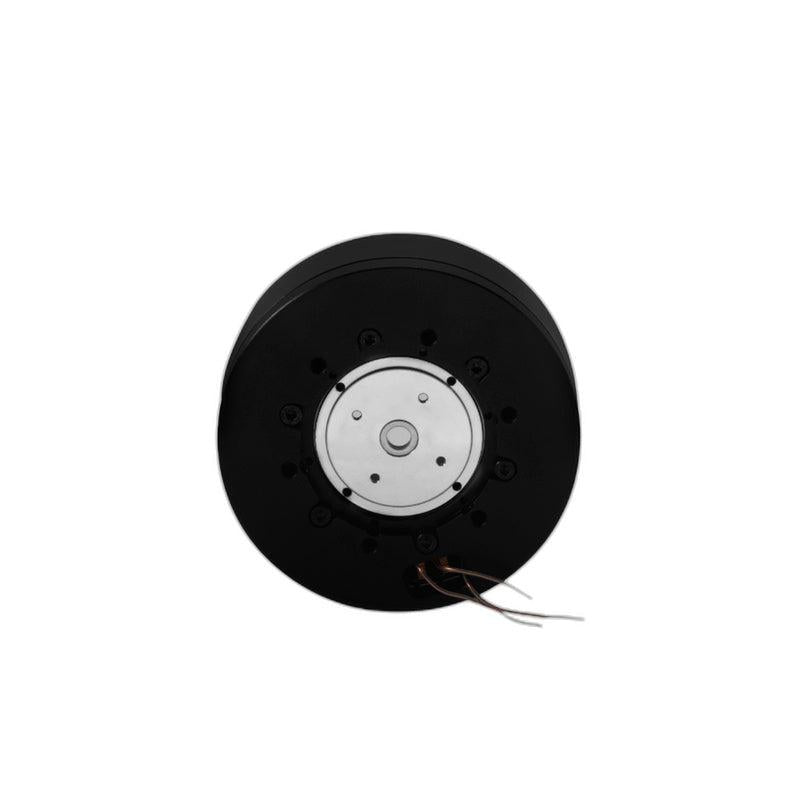 SteadyWin GB8115 motor rear face with silver mounting plate, center hole and wire exit